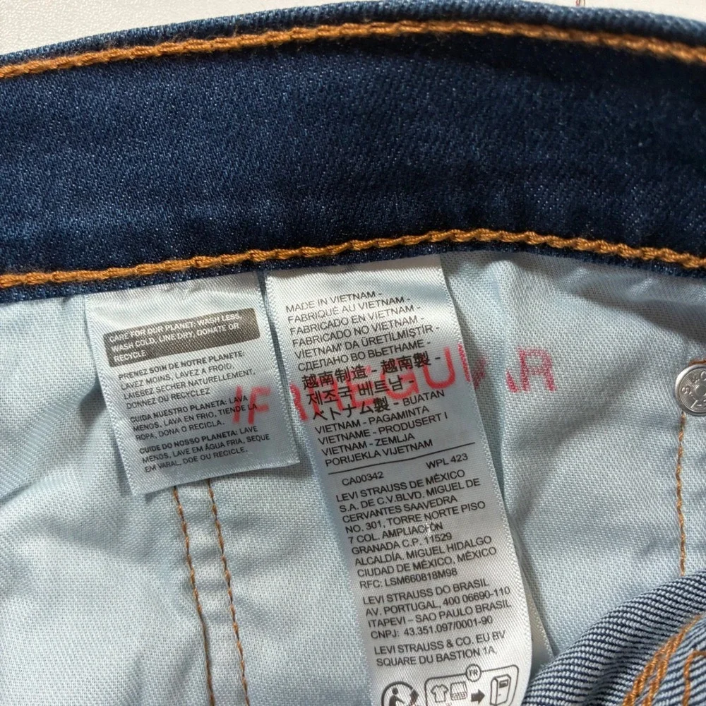 NEW Levi's 514 Straight Jeans 38x30 Blue Dark Wash Denim Stretch Tag 36x30 READ